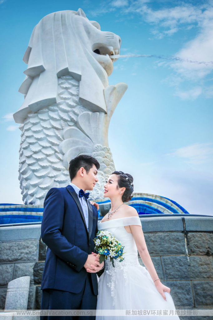 新加坡BV环球 鱼尾狮婚纱照