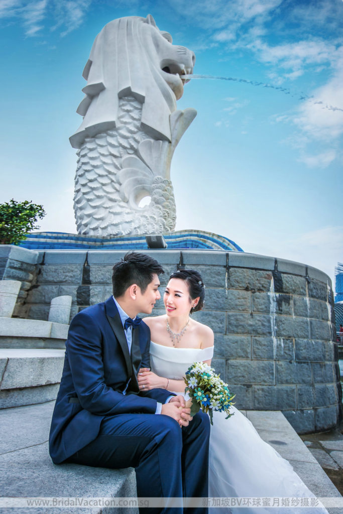 新加坡BV环球 鱼尾狮婚纱照