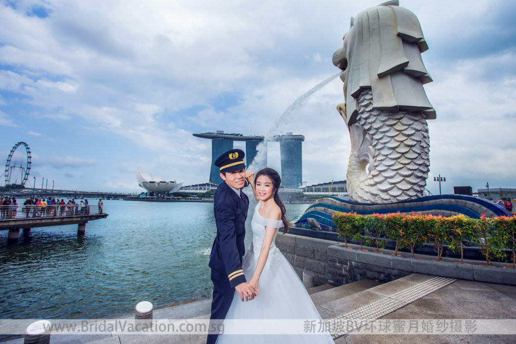 新加坡BV环球 鱼尾狮婚纱照