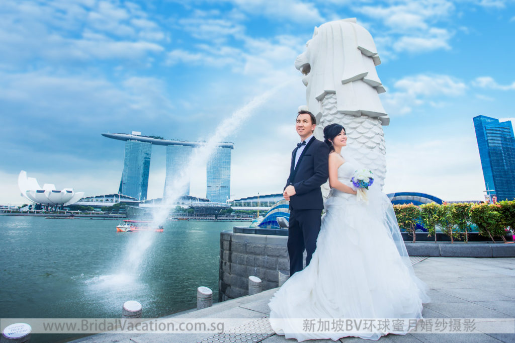 新加坡BV环球 鱼尾狮婚纱照