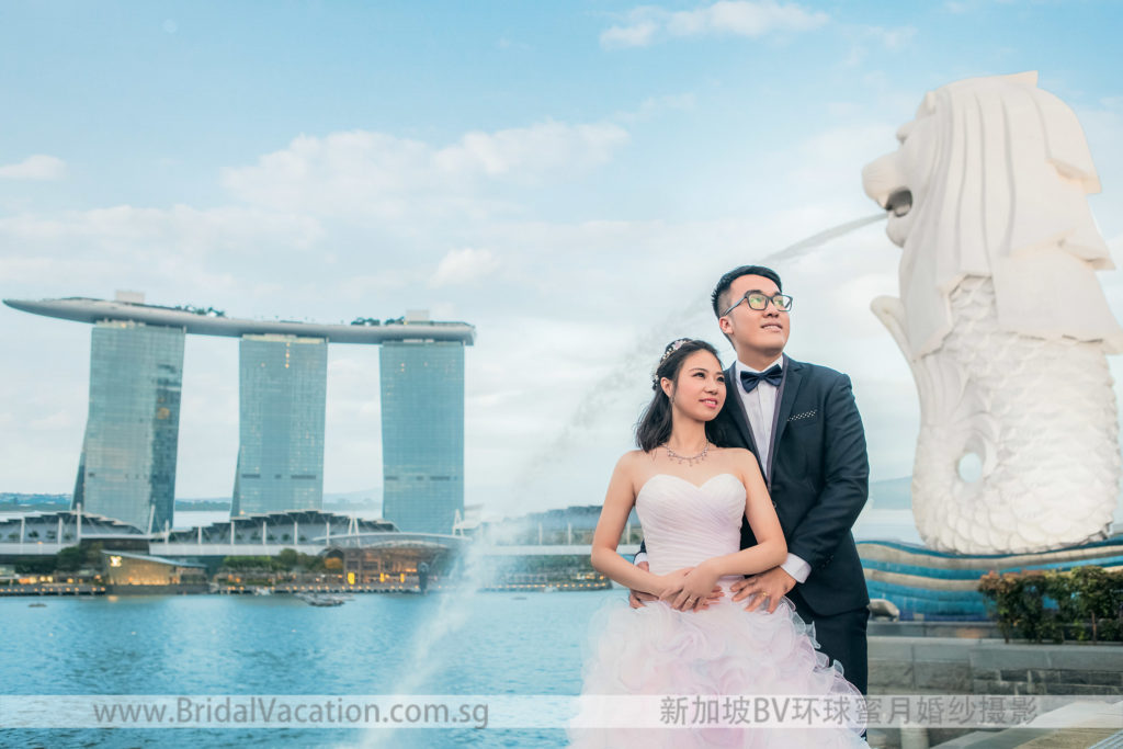 新加坡BV环球 鱼尾狮婚纱照