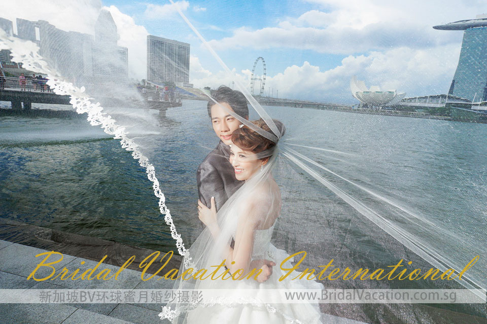 新加坡BV环球 鱼尾狮婚纱照